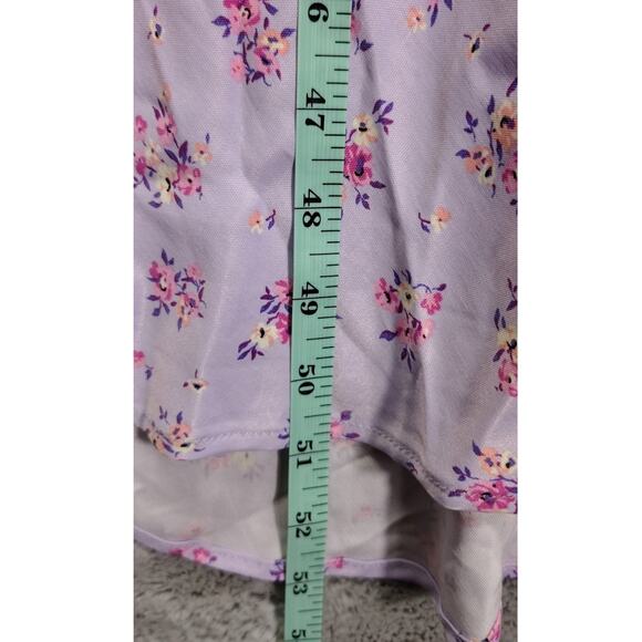 Zara Womens Dress Size Medium Satin Floral Lilac Purple Halter Flowers Designer - Picture 10 of 15